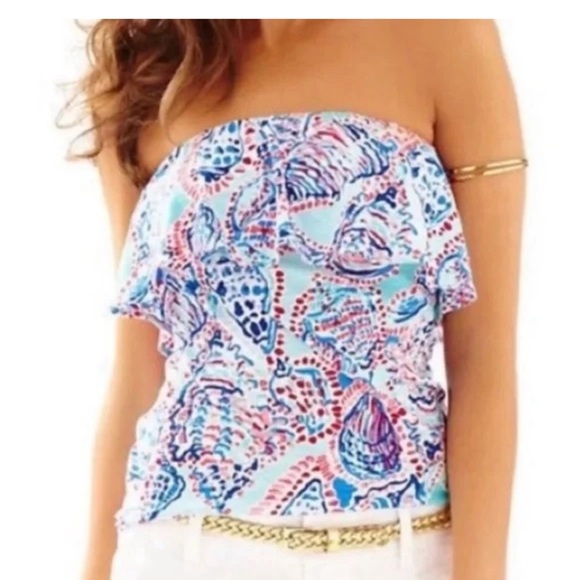 LILLY PULITZER WILEY TUBE TOP SHELL ME ABOUT IT - Picture 2 of 6